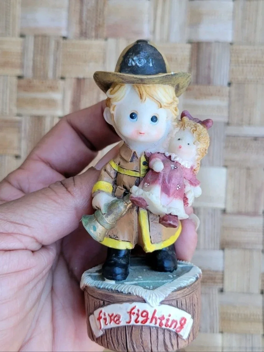 VINTAGE FIREFIGHTER FIGURINE BY TURTLE KING CORP.